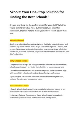skoolz your one stop solution for finding