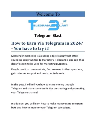 How to Earn Via Telegram in 2024 - You have to try it!