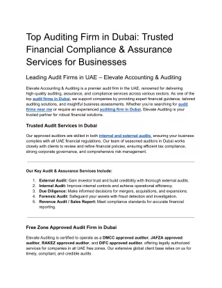 Top Auditing Firm in Dubai_ Trusted Financial Compliance & Assurance Services for Businesses