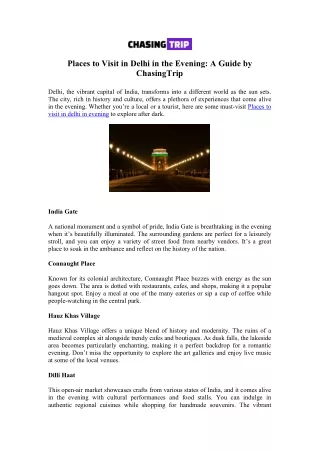 Discover Delhi’s Nightlife Gems: Explore Top Evening Spots with ChasingTrip!