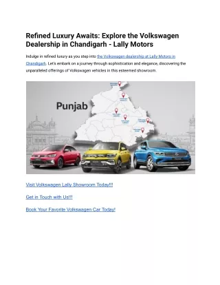 Refined Luxury Awaits_ Explore the Volkswagen Dealership in Chandigarh - Lally Motors