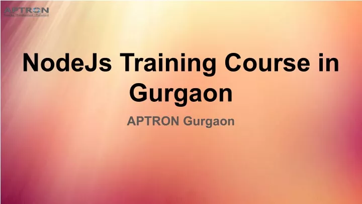 nodejs training course in gurgaon