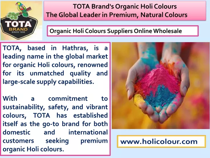 tota brand s organic holi colours the global