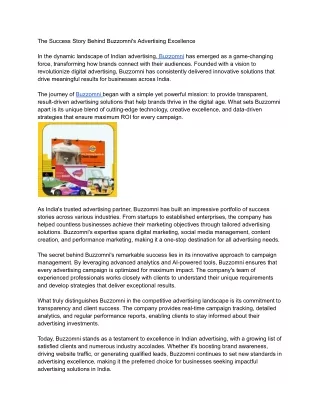 The Success Story Behind Buzzomni's Advertising Excellence