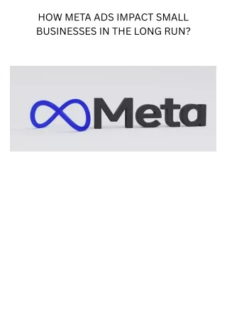HOW META ADS IMPACT SMALL BUSINESSES IN THE LONG RUN