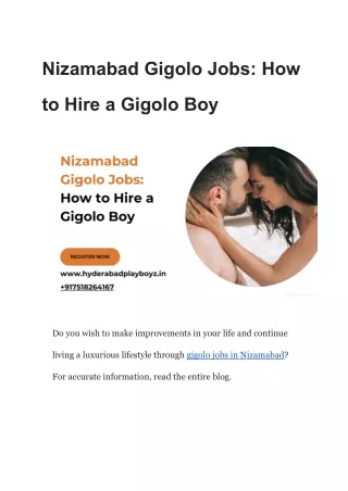 Nizamabad Gigolo Jobs_ How to Hire a Gigolo Boy