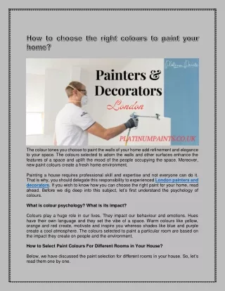 How to choose the right colours to paint your home?