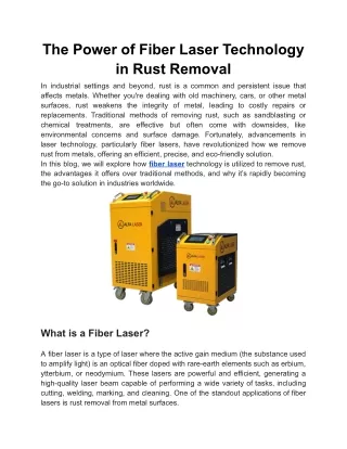 Leading Laser Cleaning Solutions in Canada