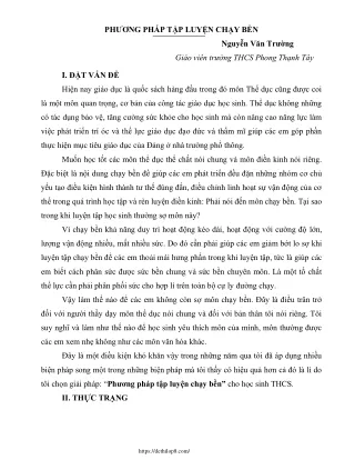 Phương pháp tập luyện chạy bền