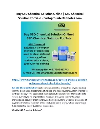 Buy SSD Chemical Solution Online SSD Chemical Solution For Sale - hartogcounterfeitnotes