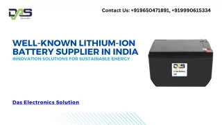 Well-known Lithium-ion Battery Supplier in India