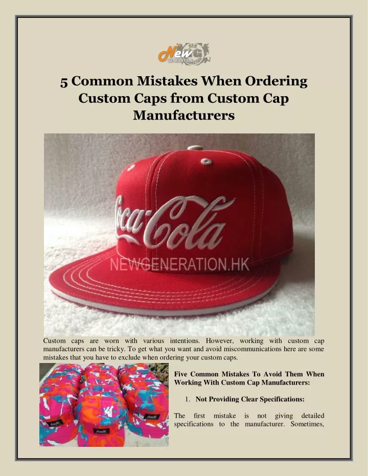 5 common mistakes when ordering custom caps from