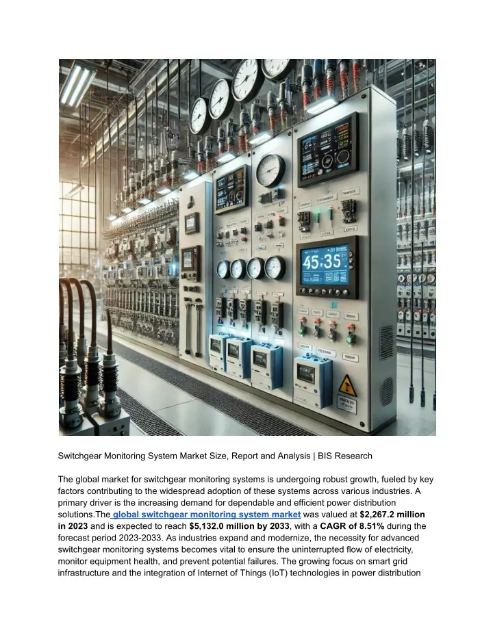 switchgear monitoring system market size report