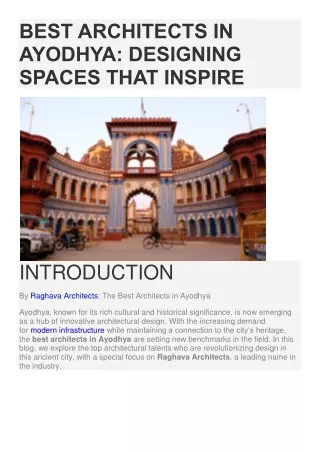 Best Architects in Ayodhya Designing Spaces That Inspire
