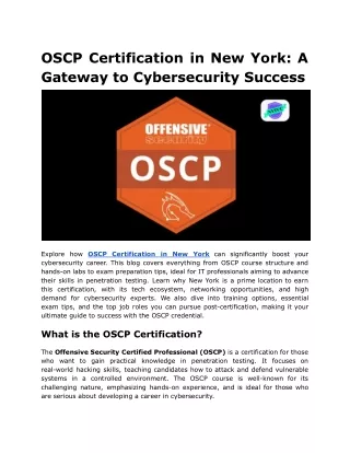 oscp certification in new york a gateway