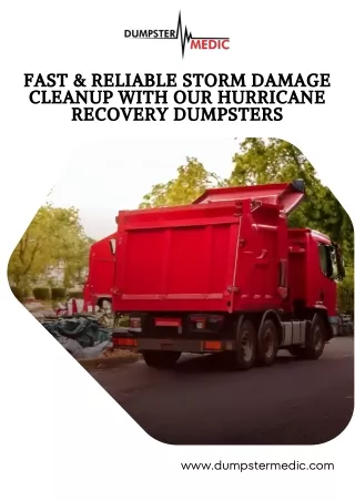 Fast & Reliable Storm Damage Cleanup with Our Hurricane Recovery Dumpsters