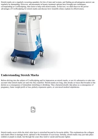 Can CoolSculpting Help with Stretch Marks? Amarillo Clinics Explain