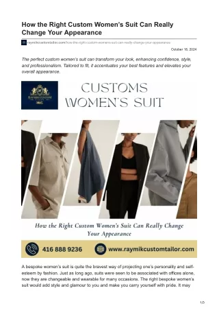 raymikcustomtailor.com-How the Right Custom Womens Suit Can Really Change Your Appearance
