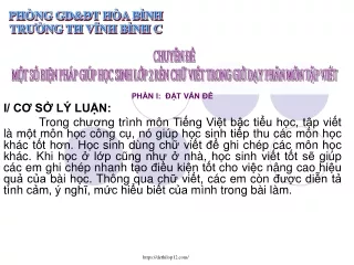 Một số biện pháp giúp học sinh Lớp 2 rèn chữ viết trong giờ dạy môn Tập viết