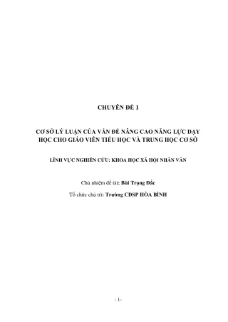 Nâng cao năng lực dạy học cho giáo viên Tiểu học và THCS