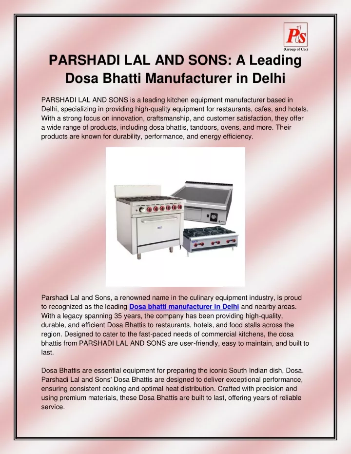 parshadi lal and sons a leading dosa bhatti