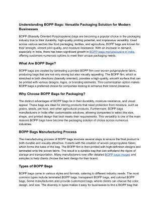 understanding bopp bags versatile packaging