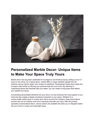 Personalized Marble Decor_ Unique Items to Make Your Space Truly Yours