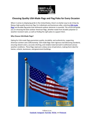 choosing quality usa made flags and flag poles
