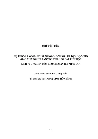 Nâng cao năng lực dạy học cho giáo viên người dân tộc thiểu số cấp Tiểu học