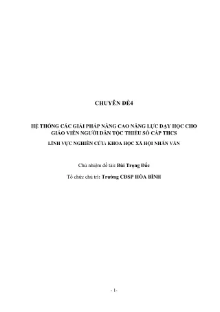 Nâng cao năng lực dạy học cho giáo viên người dân tộc thiểu số cấp THCS