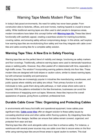 Warning Tape Meets Modern Floor Tiles