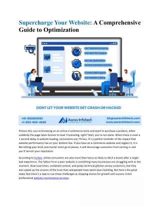 Supercharge Your Website - A Comprehensive Guide to Optimization