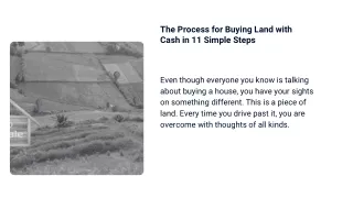 The Process for Buying Land with Cash in 11 Simple Steps