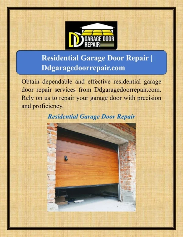 Residential Garage Door Repair | Ddgaragedoorrepair.com