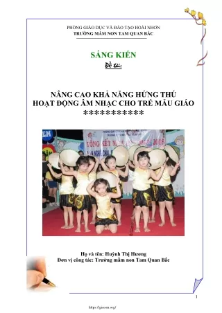 Nâng cao khả năng hứng thú hoạt động âm nhạc cho trẻ mẫu giáo