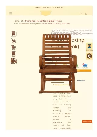 Omaha Teak Wood Rocking Chair (Teak)