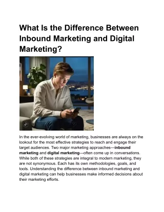 what is the difference between inbound marketing