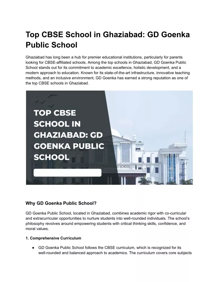 top cbse school in ghaziabad gd goenka public