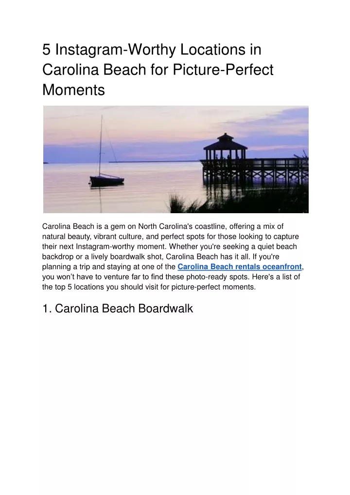 5 instagram worthy locations in carolina beach for picture perfect moments