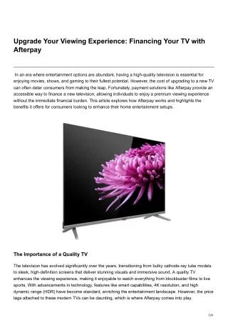 upgrade your viewing experience financing your