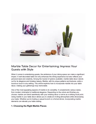Marble Table Decor for Entertaining_ Impress Your Guests with Style