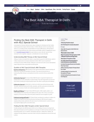 Top Most ABA Therapy Centre in South Delhi