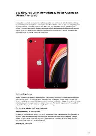 Buy Now, Pay Later: How Afterpay Makes Owning an iPhone Affordable