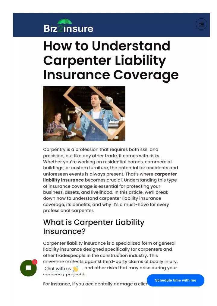 how to understand carpenter liability insurance