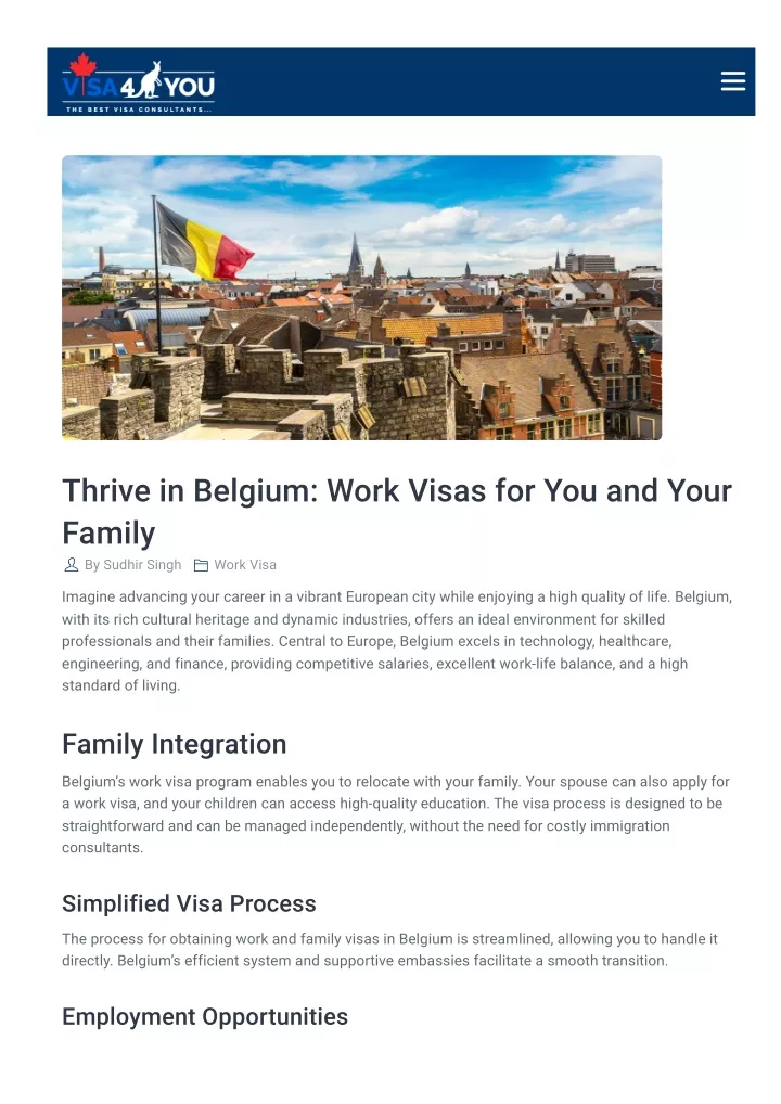 thrive in belgium work visas for you and your