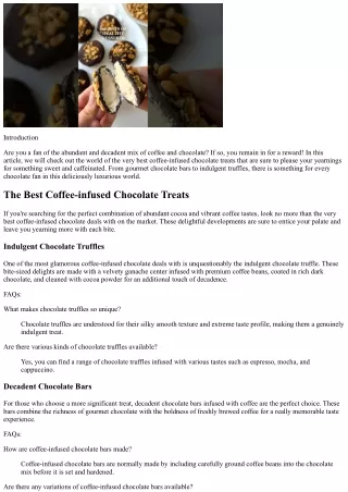 The Best Coffee-infused Chocolate Treats