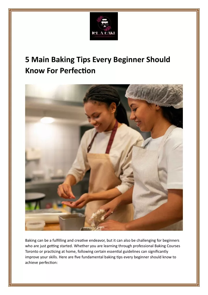 5 main baking tips every beginner should know