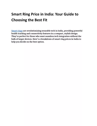 smart ring price in india your guide to choosing