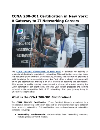 ccna 200 301 certification in new york a gateway
