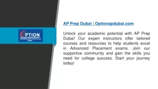 ap prep dubai optionapdubai com unlock your